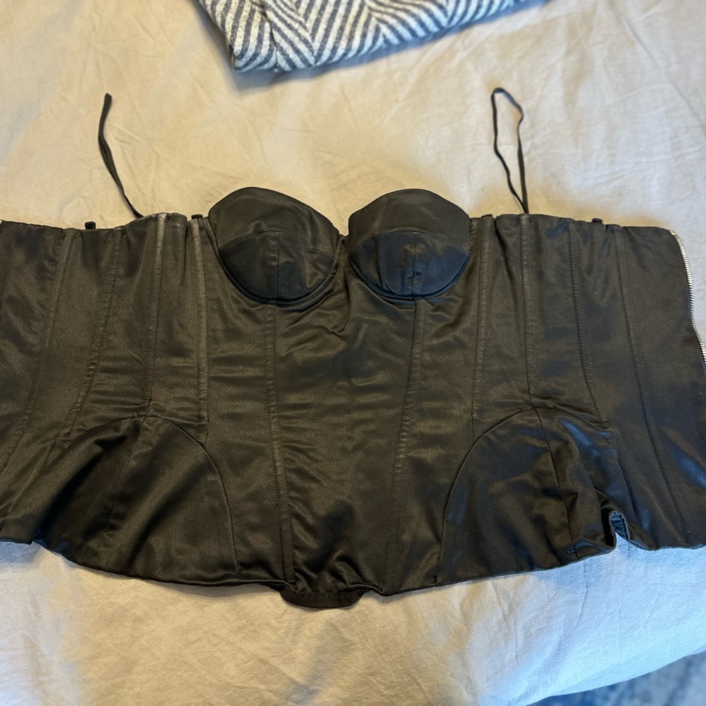 D&G Dolce Gabbana black satin corset  size 38
